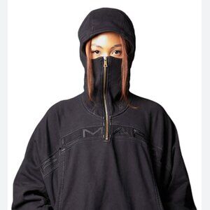 FALMARAN KOMODO - BLACK MATTE - Oversized hoodie / sweatshirt - XXL